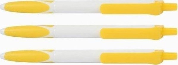 FANDY Στυλό Line Αυτόματο 0.7mm, Μπλε Μελάνι, Κίτρινο Σώμα με Αντιολισθητική Λαβή, 50τμχ