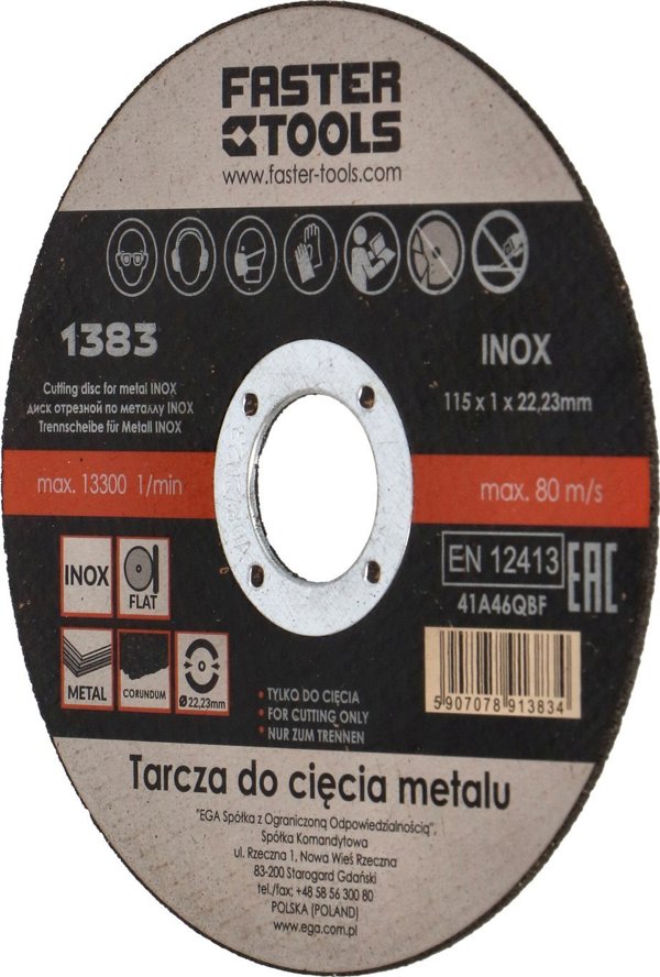 Faster Tools FASTER TOOLS Δίσκος κοπής μετάλλου INOX 125 x 1,0 one size