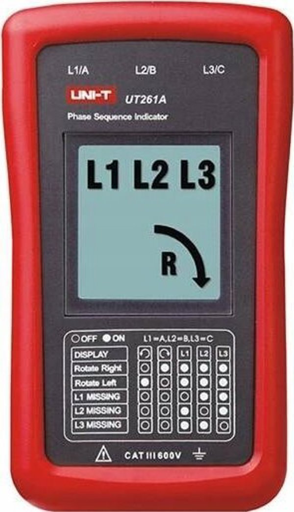 Δείκτης ακολουθίας φάσης UT261A CATIII UNI-T