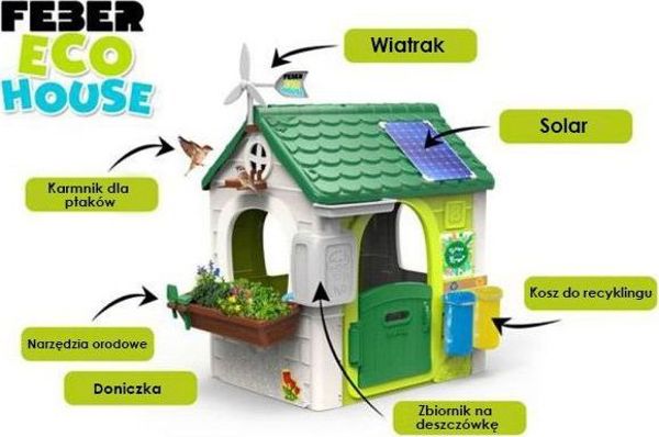 Παιδικό Σπίτι Feber Eco House 8498041, Πλαστικό Σπιτάκι Κήπου για Παιδιά