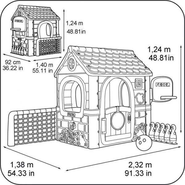 Feber Παιδικό Σπίτι Activity House 6 σε 1 Πολυλειτουργικό με Παιχνίδια 8233758