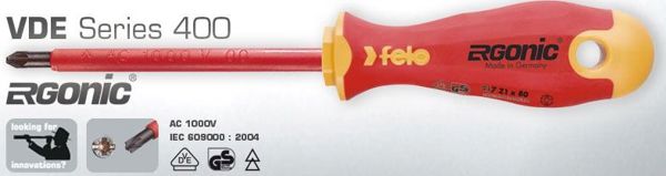 Felo Σταυροκατσάβιδο Z2 Ergonic 400 VDE μονωμένο 1000V 100 x 6mm (41720390)