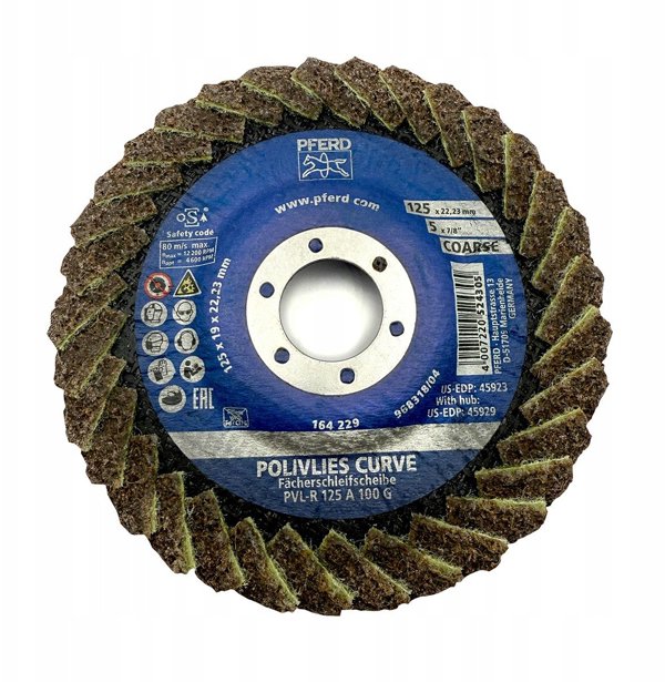 Δίσκος λείανσης τσόχας PFERD Curve PVL-R 125 A 100 G