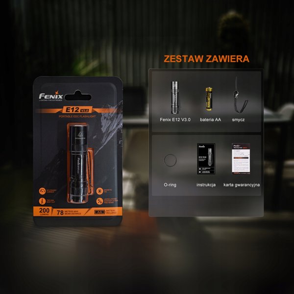 φακός Fenix E12 V3.0, 200 lm