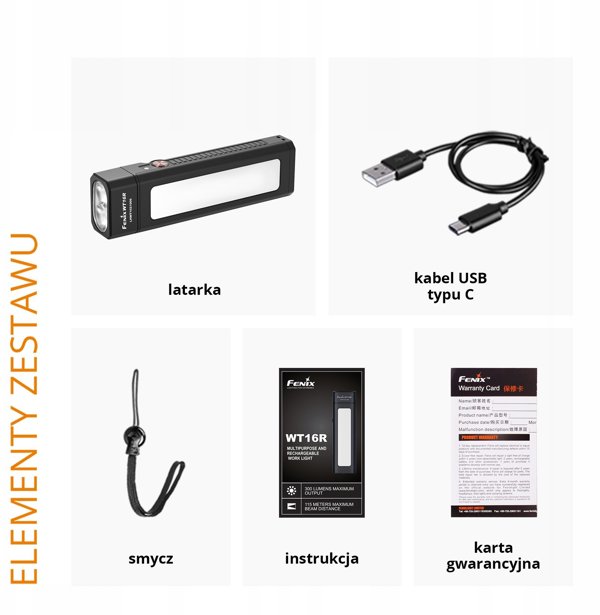 Fenix   WT16R work lamp, 300 lm