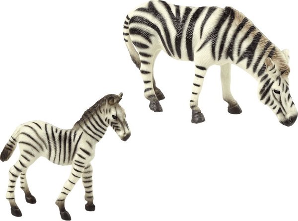 Σετ 2 Φιγούρες Zebra με Νεαρή Ζέβρα Φιγούρα Ζώα LeanToys