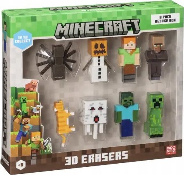 HP Minecraft 3D Erasers - Σετ 8 Γόμες Deluxe Box 14263