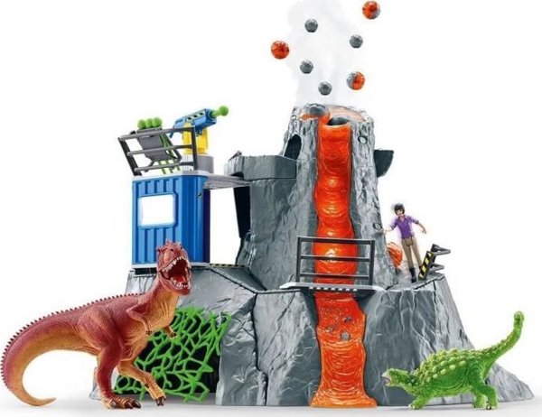 Schleich Μεγάλη Εξερεύνηση Ηφαιστείου - Σετ Φιγούρες Δεινόσαυροι, Παιχνίδι Δράσης