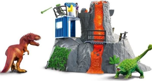 Schleich Μεγάλη Εξερεύνηση Ηφαιστείου - Σετ Φιγούρες Δεινόσαυροι, Παιχνίδι Δράσης