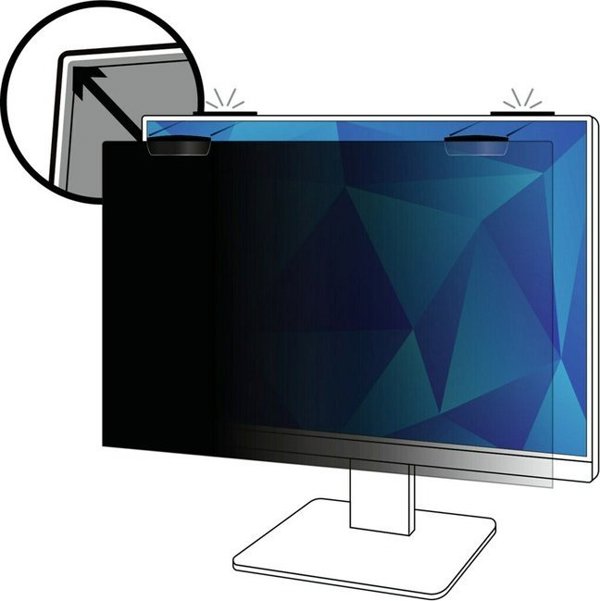 Φίλτρο Προστασίας Οθόνης 3M PF240W9EM, 24 Ίντσες (16:10), Μαγνητικό Σύστημα Comply, Μαύρο