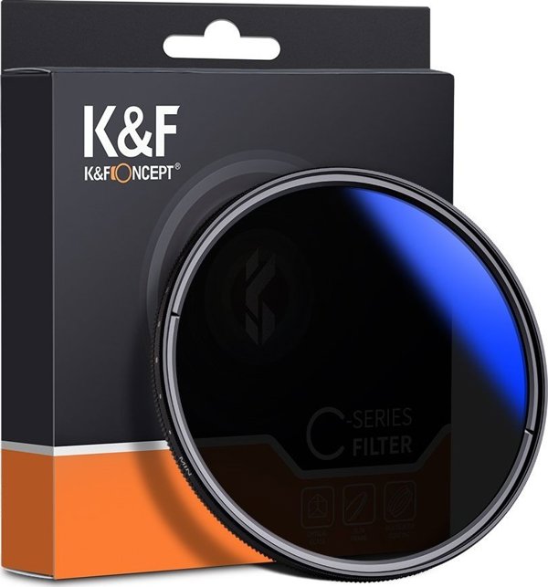 K&F Concept Φίλτρο ND2-ND400 Ρυθμιζόμενο Slim Full Grey 55mm, Επαγγελματικό Φίλτρο Φακού UHD με Μπλε Επίστρωση