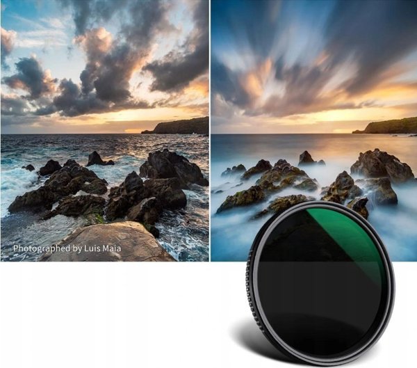 K&F Concept Φίλτρο ND2-ND400 Ρυθμιζόμενο Slim Full Grey 55mm, Επαγγελματικό Φίλτρο Φακού UHD με Μπλε Επίστρωση