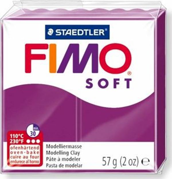 Fimo Θερμοσκληρυνόμενος Πηλός Soft Μοβ 57g - Πλαστελίνη για Κατασκευές και Κοσμήματα