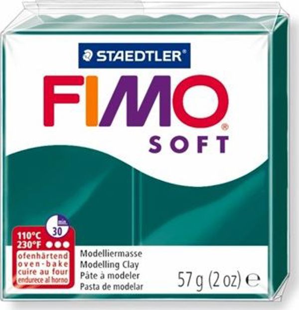 Fimo Πηλός Θερμοσκληρυνόμενος Soft Σμαραγδένιος 57g - Πλαστικός Πηλός Για Χειροτεχνίες