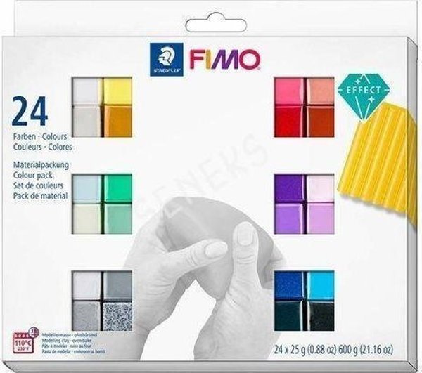 Fimo Effect Πηλός Μοντελοποίησης, Θερμοσκληρυνόμενος, 8 Διαφορετικά Εφέ, 37 Χρώματα