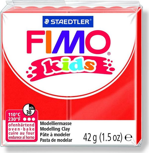 Fimo Πηλός Θερμοσκληρυνόμενος Kids Κόκκινος 42g – Πλαστική Μάζα Μοντελοποίησης