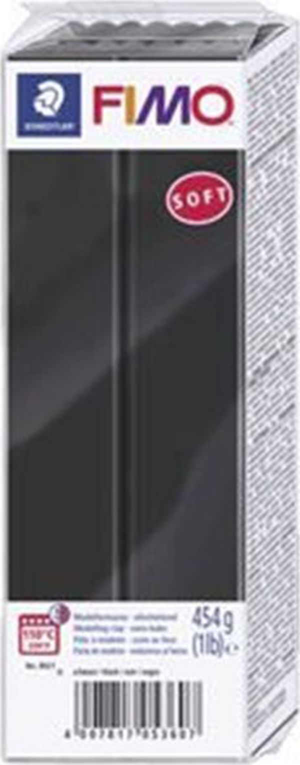 Fimo Soft Θερμοσκληρυνόμενος Πηλός 454g, Μαύρο Χρώμα