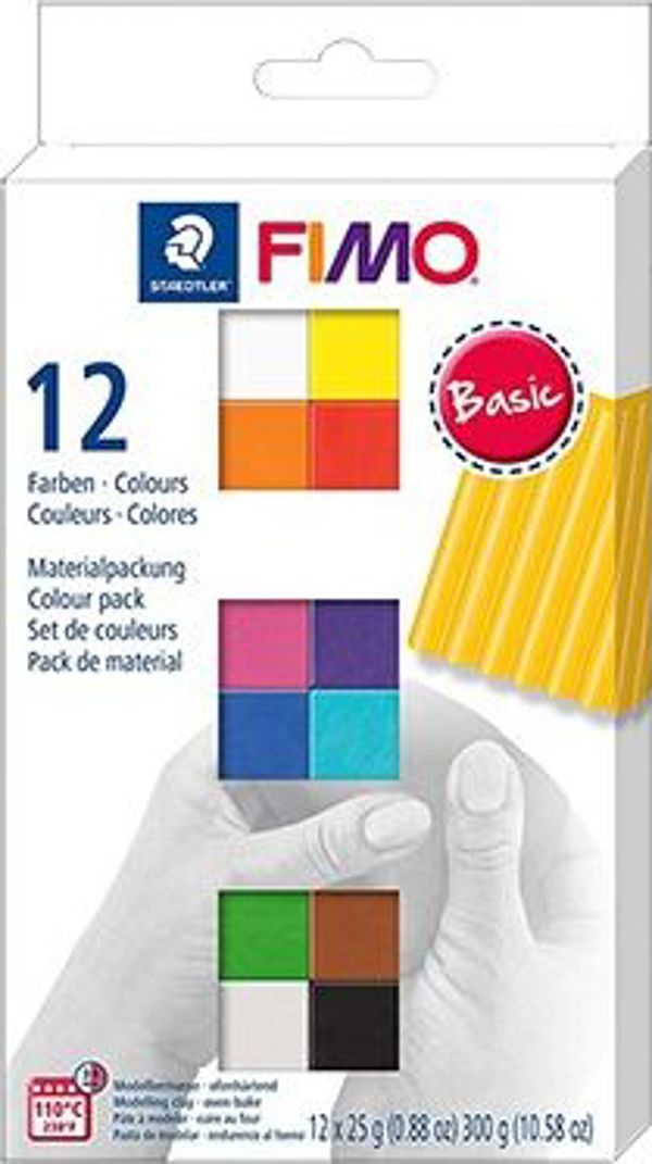 Fimo Πηλός Μοντελοποίησης Basic, 12 Χρώματα, Σετ Δημιουργίας