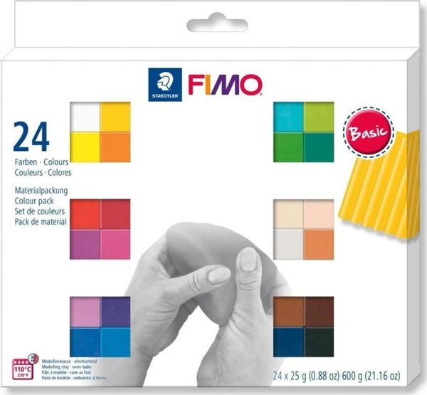 Fimo Soft Σετ Πηλός Μοντελισμού, Θερμοσκληρυνόμενος, Πολύχρωμο, 25g ανά κύβο