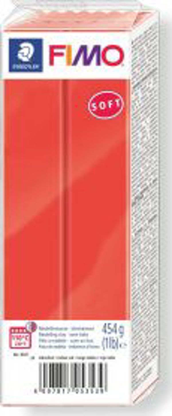 Fimo Soft Θερμοσκληρυνόμενος Πηλός 454g, Ινδικό Κόκκινο, για Κατασκευές & Κοσμήματα