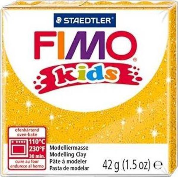 Fimo Πηλός Θερμοσκληρυντικός Kids Glitter Gold 42g – Χρυσό Χρώμα