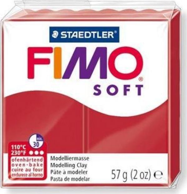 Fimo Πηλός Θερμοσκληρυνόμενος Soft 57g Χριστουγεννιάτικο Κόκκινο