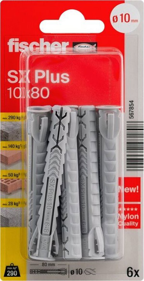 Fischer FISCHER ούπα SX Plus, 10x80 mm, 6 τεμ.