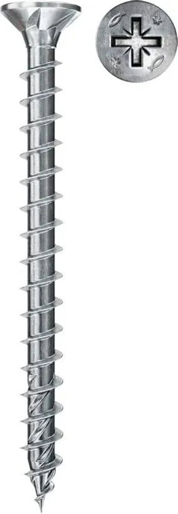 Fischer Βίδες PZ2 4,5X35 λευκά γαλβανισμένα, 500 τεμ.