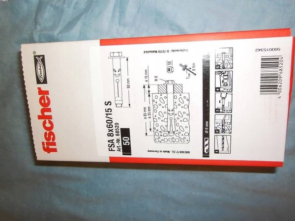 Fischer Άγκυρα με βίδα FSA S 8/15 8x60 mm