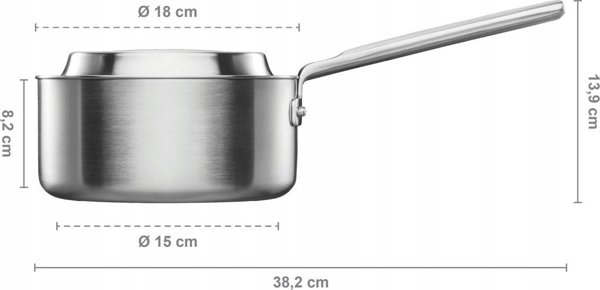 Κατσαρόλα Fiskars Norden από ατσάλι με μακρύ χερούλι 1.8L