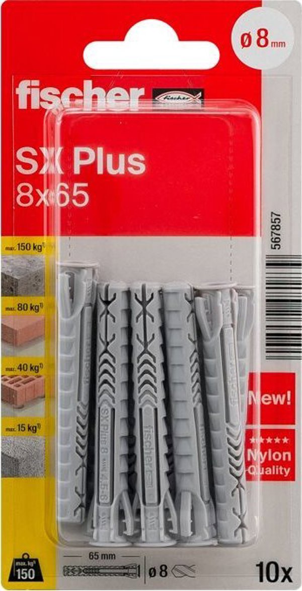 Fischer FISCHER ούπα SX Plus, 8x65 mm, 10 τεμ.