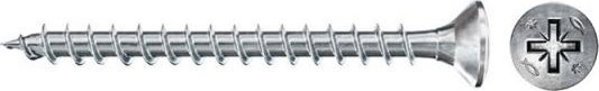 Fischer Βίδες PZ2 4,0X40 λευκές γαλβανισμένες, 300 τεμ.