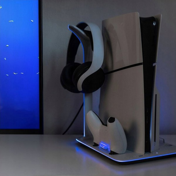 Σταθμός Fixed Fixed Πολυλειτουργικός για PlayStation 5 (Slim) με Ανεμιστήρες και Φόρτιση για δύο Χειριστήρια DualSense | FIXPS5S-MCS-BW