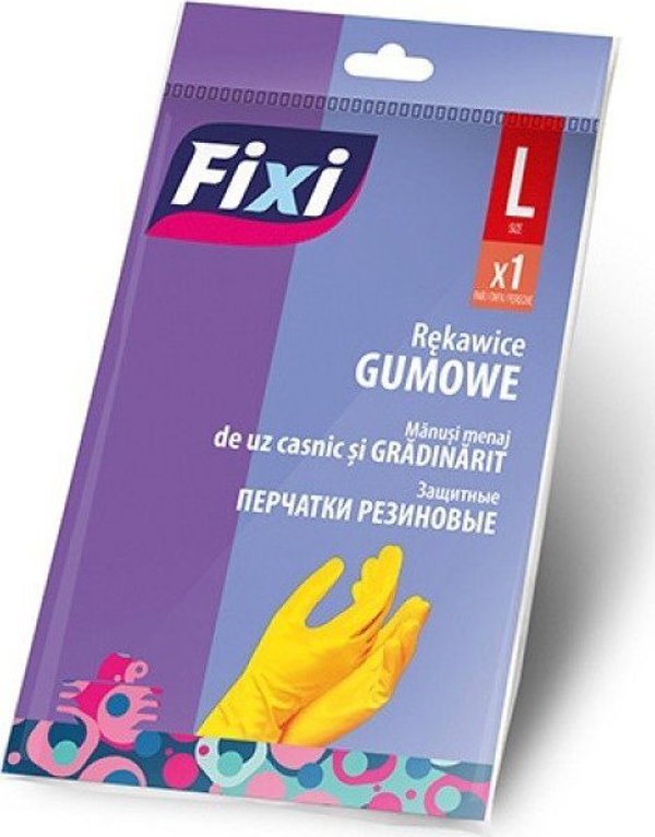 Fixi Λαστιχένια γάντια FIXI, μέγεθος L, 1 ζευγάρι, κίτρινα