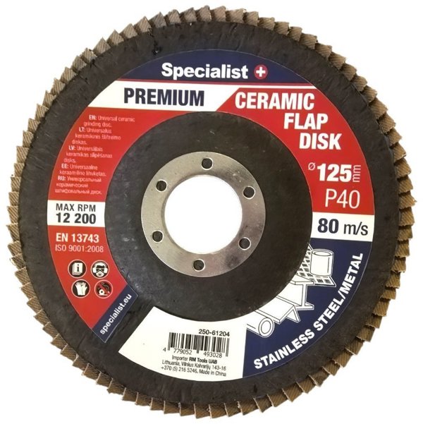 Δίσκος λείανσης 125 mm, P40, Κεραμικό PREMIUM, SPECIALIST+