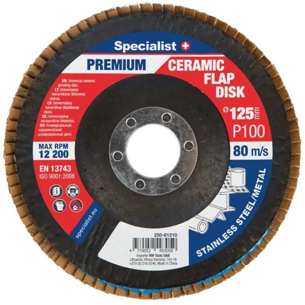 Δίσκος πτερυγίων 125 mm, P100, Κεραμικό PREMIUM, SPECIALIST+