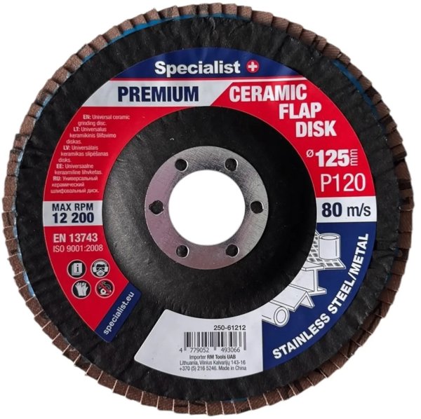 Δίσκος πτερυγίων 125 mm, P120, Κεραμικό PREMIUM, SPECIALIST+