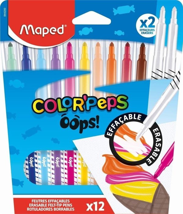 Μαρκαδόροι Colorpeps Oops διαγράψιμοι 12τμχ Maped
