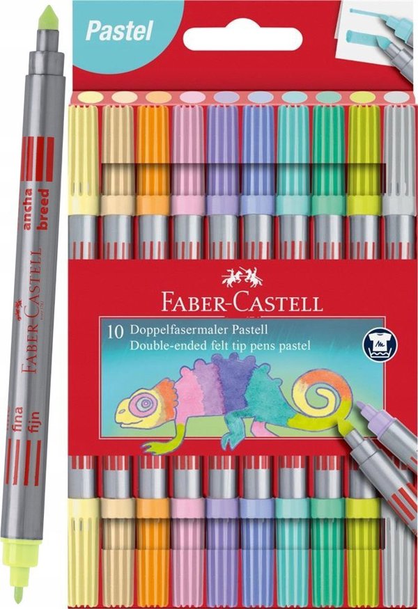 Διπλοί μαρκαδόροι παστέλ 10 χρωμάτων FABER CASTELL