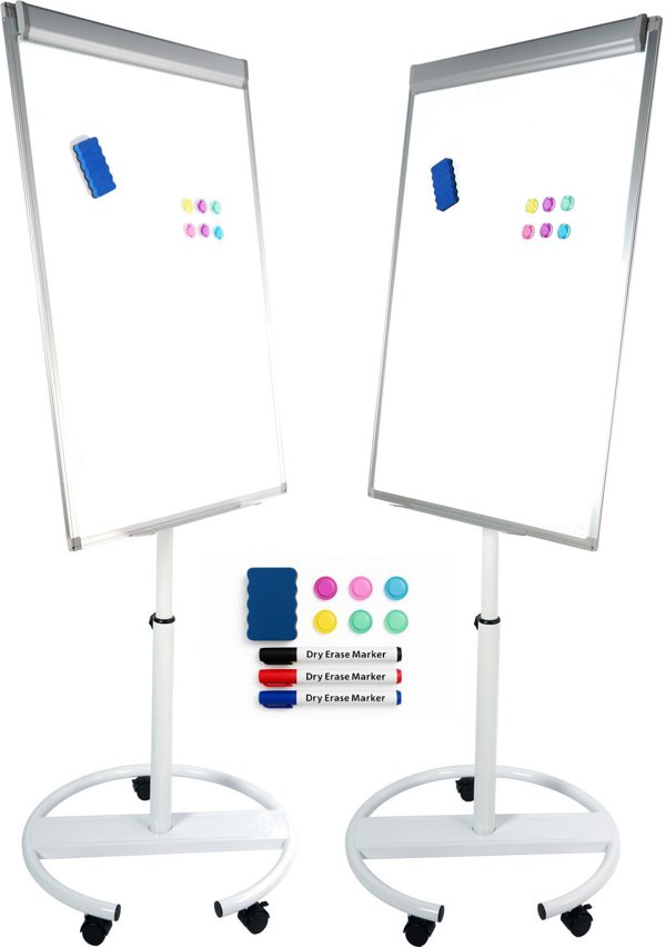 Mozos TM71-WH Μαγνητικός Πίνακας Flipchart με Ρόδες, 70x100cm, Λευκός