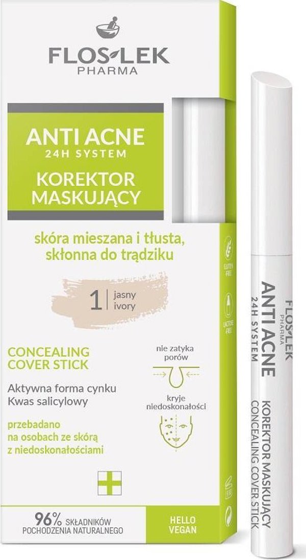 Floslek Floslek Anti Acne 24h System διορθωτικό κάλυψης 1 Ανοιχτό
