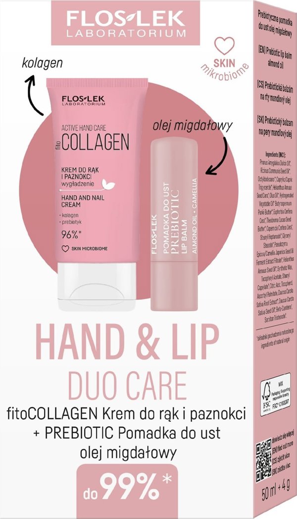 Floslek Σετ Δώρου Hand & Lip DUO Care Fitocollagen (κρέμα χεριών 50ml + προστατευτικό κραγιόν με πρεβιοτικά)