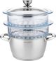 Φλώρινα ΣΑΤΙΝΑ ΑΤΜΙΣΤΗ 20CM INOX 3 ΤΕΜ. (ΚΑΤΣΑΡΟ 2,5L, 2X ΓΥΑΛΙΝΗ ΚΟΥΖΙΝΑ 1,9L, ΚΑΠΑΚΙ) 8592993 5902719588730