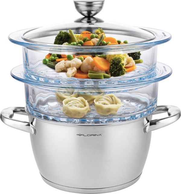 Φλώρινα ΣΑΤΙΝΑ ΑΤΜΙΣΤΗ 20CM INOX 3 ΤΕΜ. (ΚΑΤΣΑΡΟ 2,5L, 2X ΓΥΑΛΙΝΗ ΚΟΥΖΙΝΑ 1,9L, ΚΑΠΑΚΙ) 8592993 5902719588730