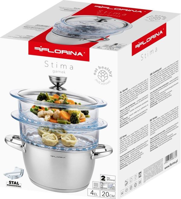 Φλώρινα ΣΑΤΙΝΑ ΑΤΜΙΣΤΗ 20CM INOX 3 ΤΕΜ. (ΚΑΤΣΑΡΟ 2,5L, 2X ΓΥΑΛΙΝΗ ΚΟΥΖΙΝΑ 1,9L, ΚΑΠΑΚΙ) 8592993 5902719588730