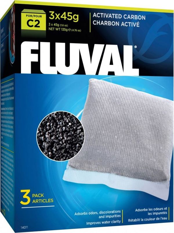 Fluval C2 Φίλτρο Άνθρακα, Ανταλλακτικό Φίλτρο Ενυδρείου 3x45g
