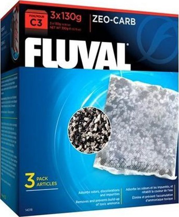 Fluval Ζεόλιθος Και Άνθρακας Για Φίλτρο C3, 3x130g