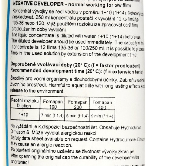 Εμφάνιση φιλμ Foma Fomadon LQN 250ml