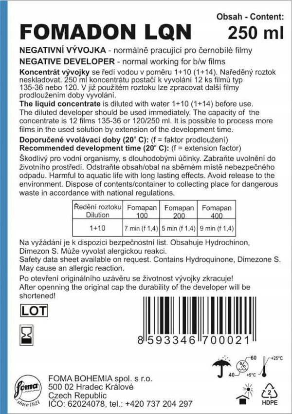 Εμφάνιση φιλμ Foma Fomadon LQN 250ml