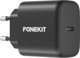 FoneKit GaN PD 65W AC power adapter, USB-C, black